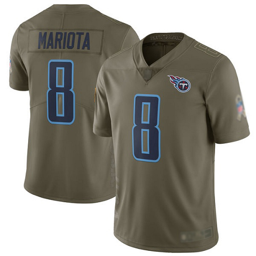 Tennessee Titans Limited Olive Men Marcus Mariota Jersey NFL Football #8 2017 Salute to Service